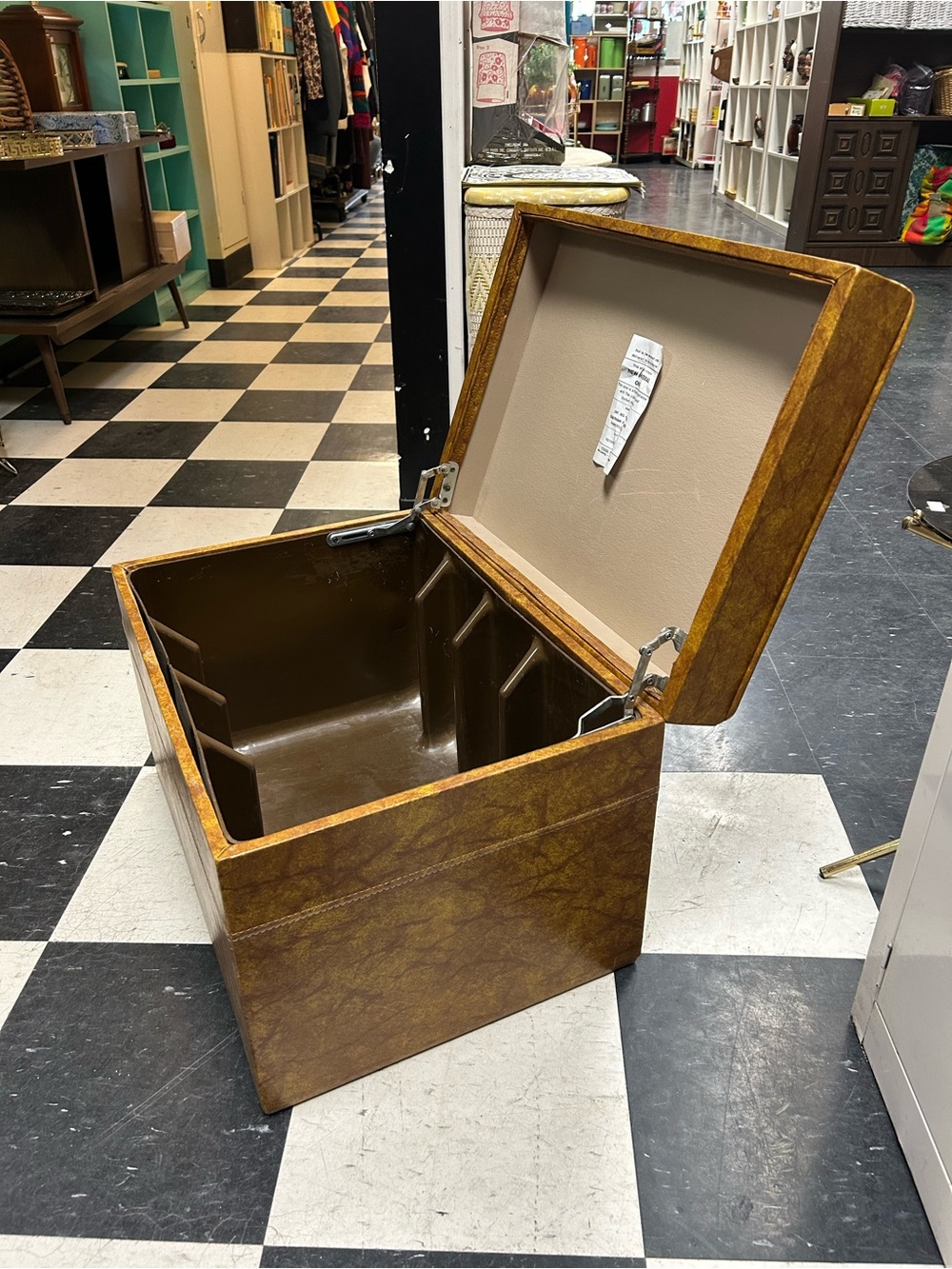 Vintage ottoman record storage chest 1970’s